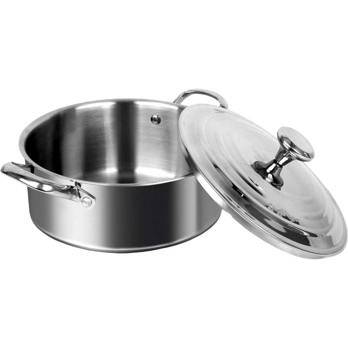 Cheffinger Lage Braadpan - 28cm - RVS - Zilver - 3,5 Liter – productafbeelding 2