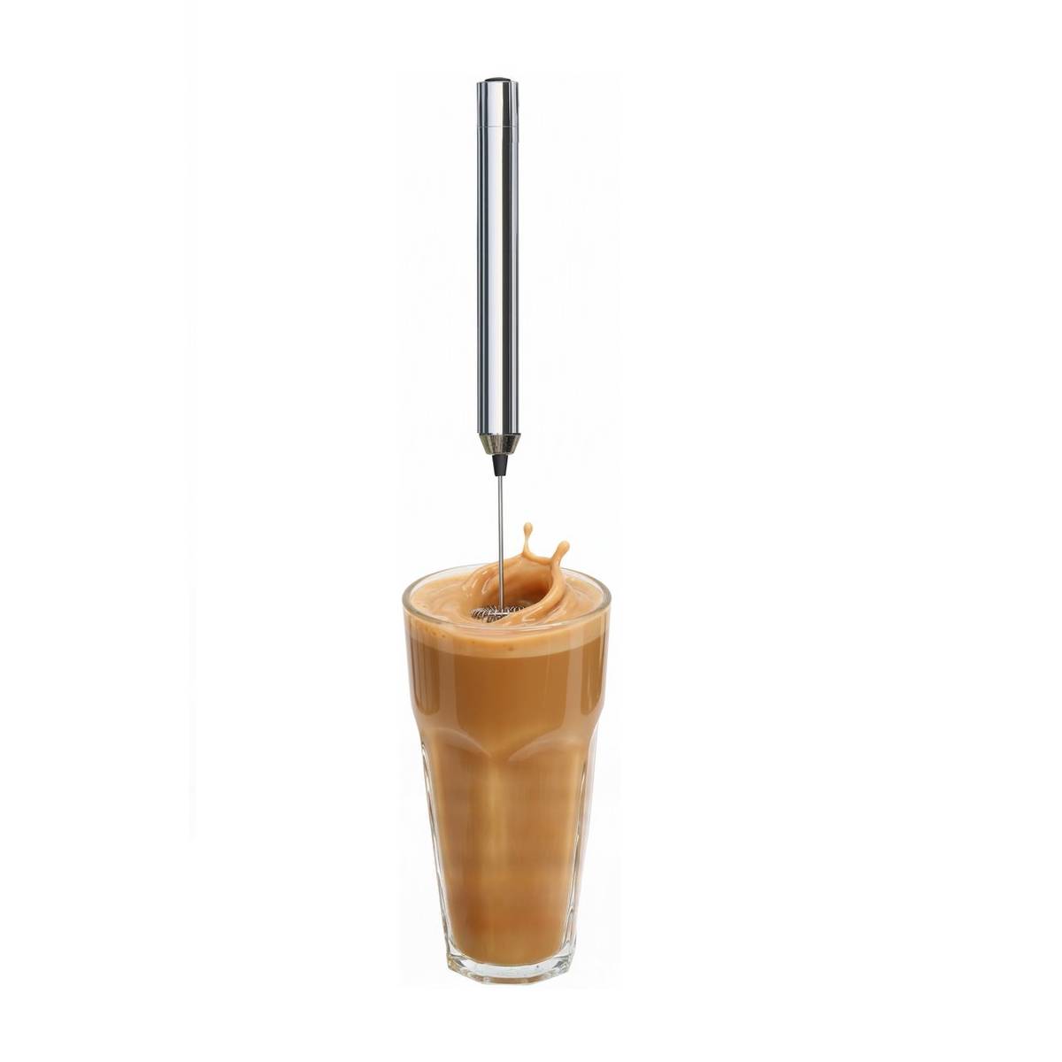 Cheffinger Elektrische Melkopschuimer - Melk Opschuimer - Koffie Mini Mixer - Draadloos op Batterijen - Cappuccino - Matcha - Frappé - Chocolademelk - Shakes - Zilver