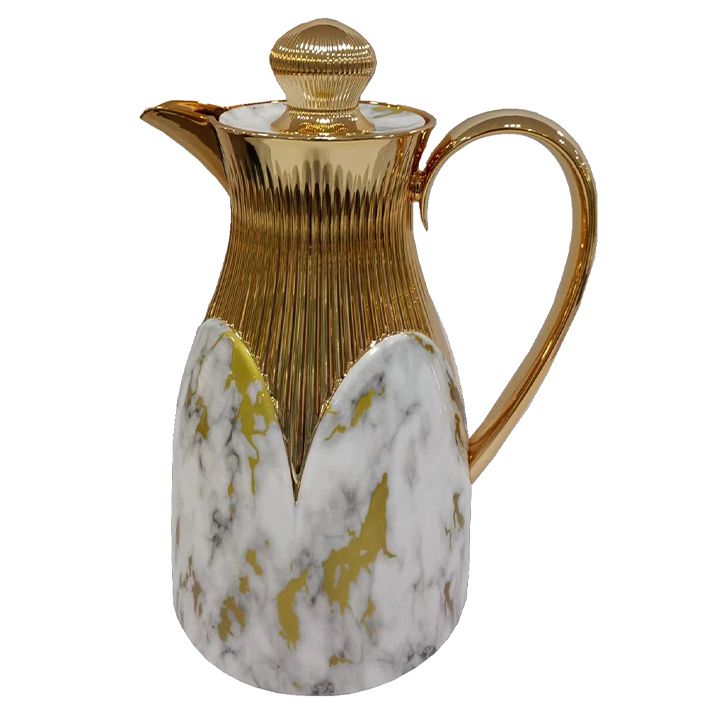 Cinar Thermoskan - 1L - Wit Marmer/Goud