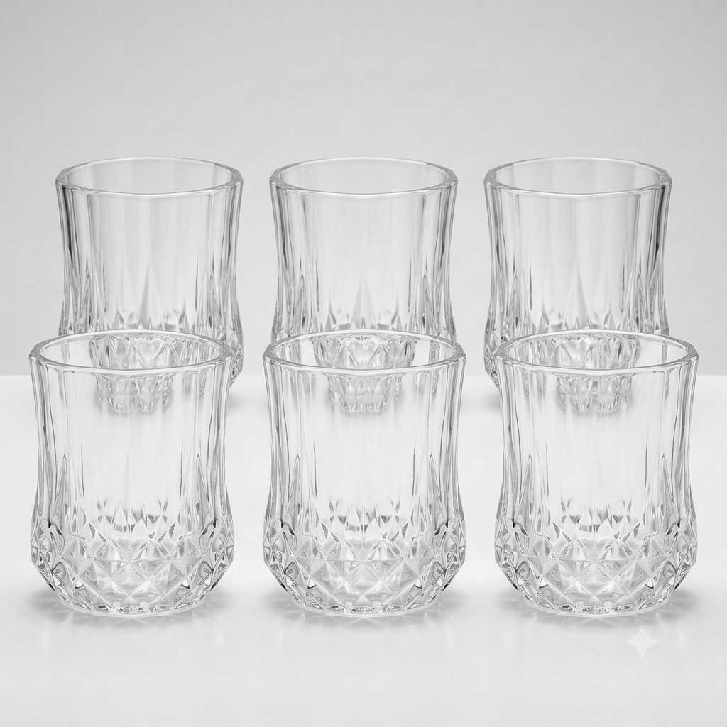 Cinar Drinkglazen - Set van 6 - Kristaleffect - Waterglas