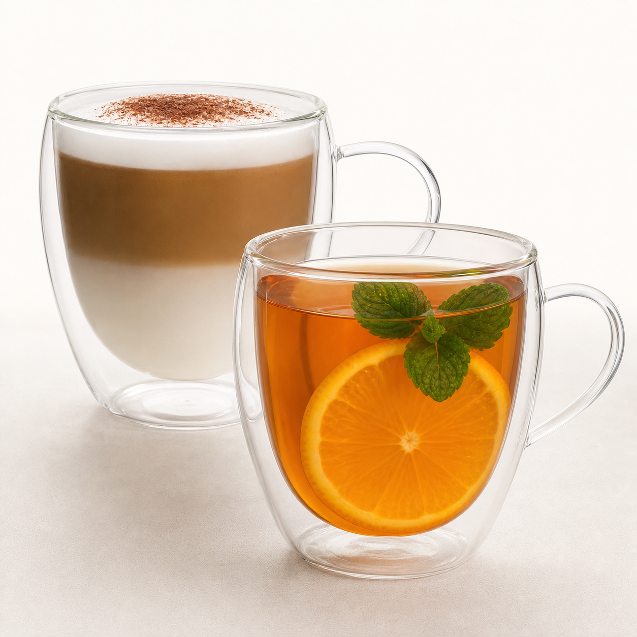 Glozini Dubbelwandige Glazen met Oor glas productafbeelding 2