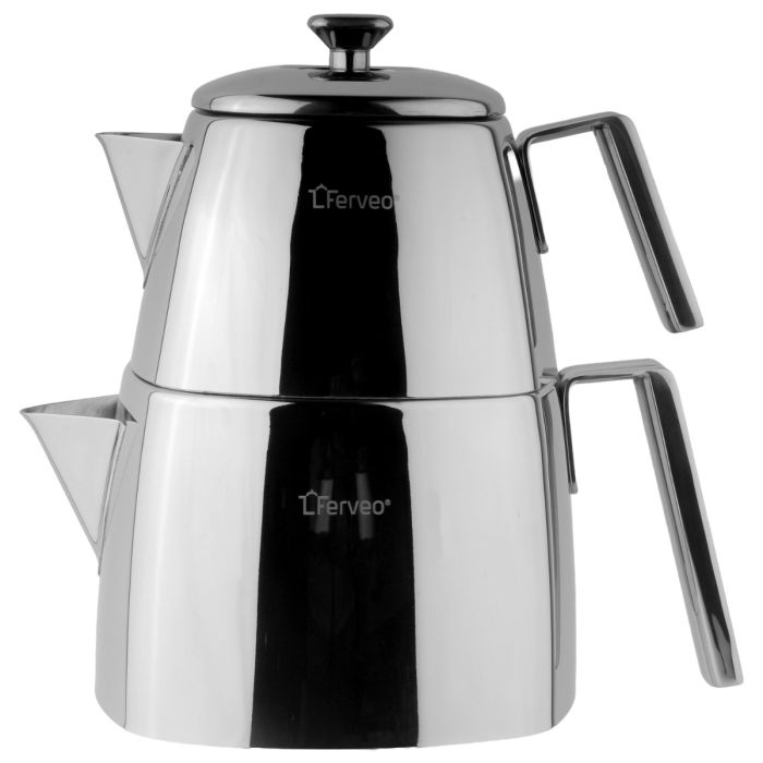 Ferveo Ayda - Theepot Set - 1,0/2,0L - Inductie - Turkse Theepot - RVS