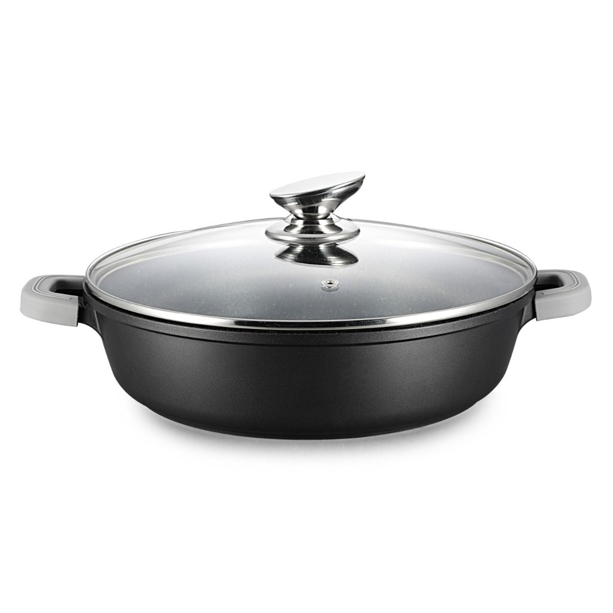 Ferveo Omega Lage Braadpan met Deksel - 40cm - Zwart - Inductie