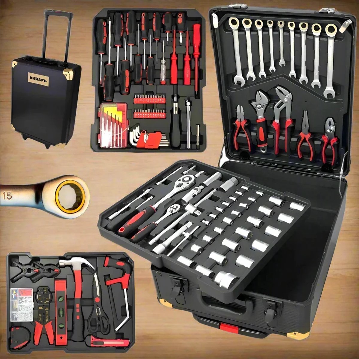 Fischer Kraft Gereedschapskoffer 619-delig gereedschapskoffers