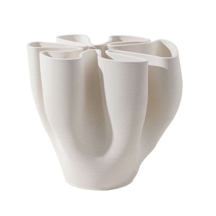 Fugurato Lucy Vaas Wit - Keramiek met Organische Vorm - Ø26,5 x H23 cm