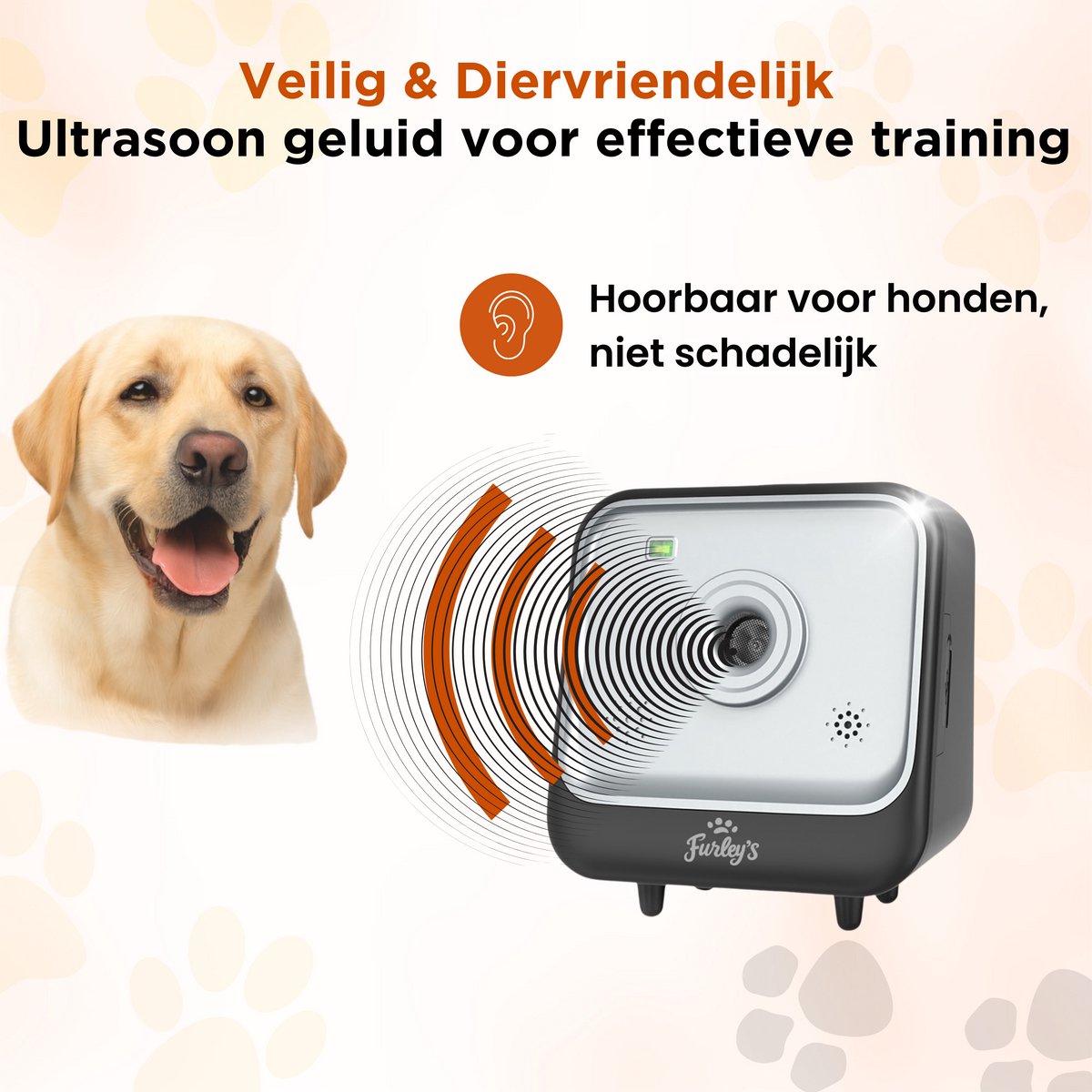 Furley’s Ultrasoon Anti Blaf Apparaat Hond - Zonder Schok - Oplaadbaar - Automatisch - Blafcontrole Voor Binnen en Buiten - 15m Bereik - Tegen Blaffen