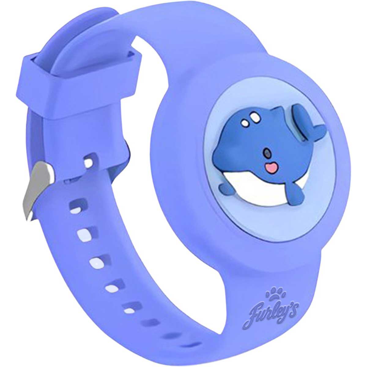Furley’s Waterdichte Armband voor Kinderen - Blauwe Walvis - Geschikt voor Apple AirTag - Verstelbare Siliconen Band - Veilig & Comfortabel