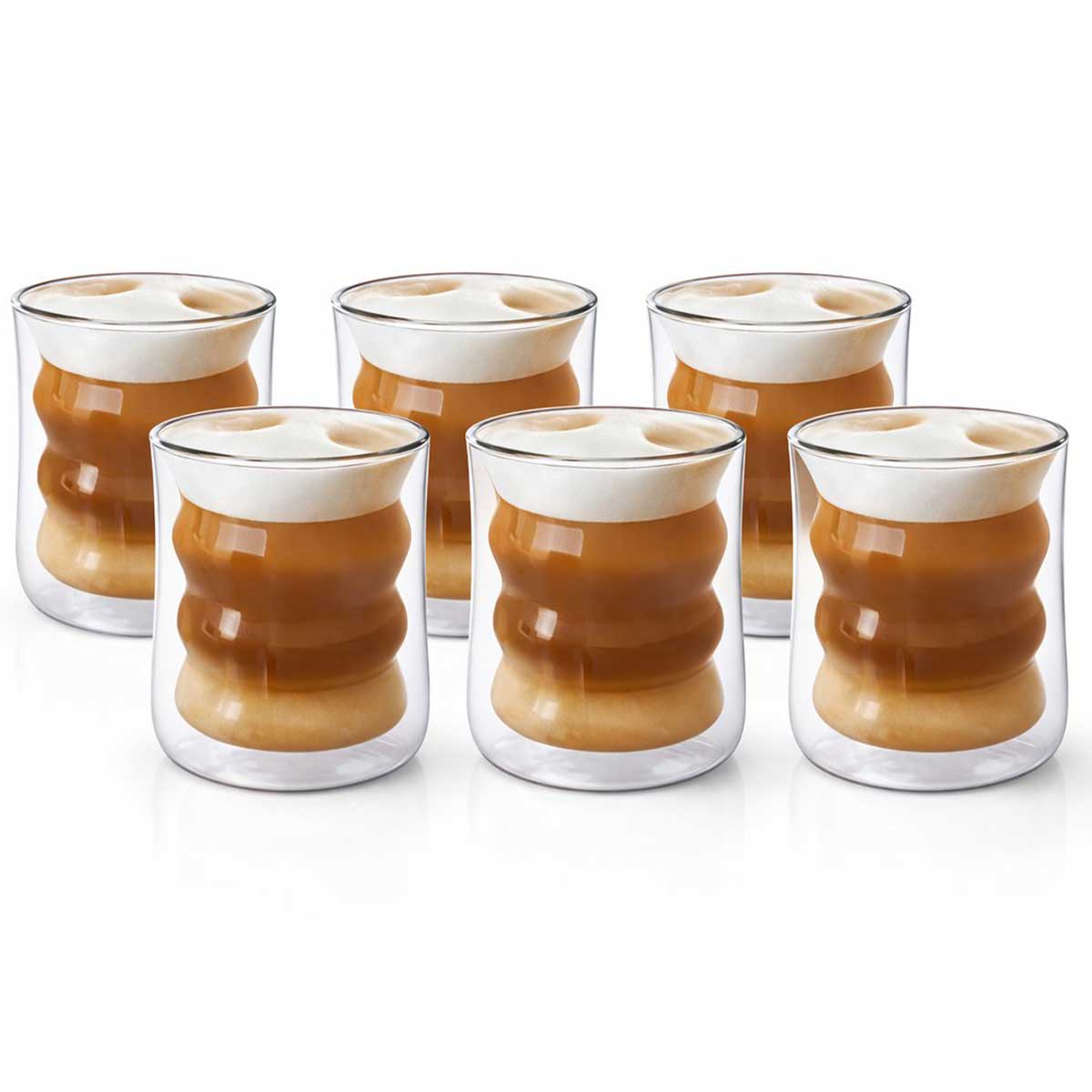 Glozini Dubbelwandige Wavy Bubbelglazen glas