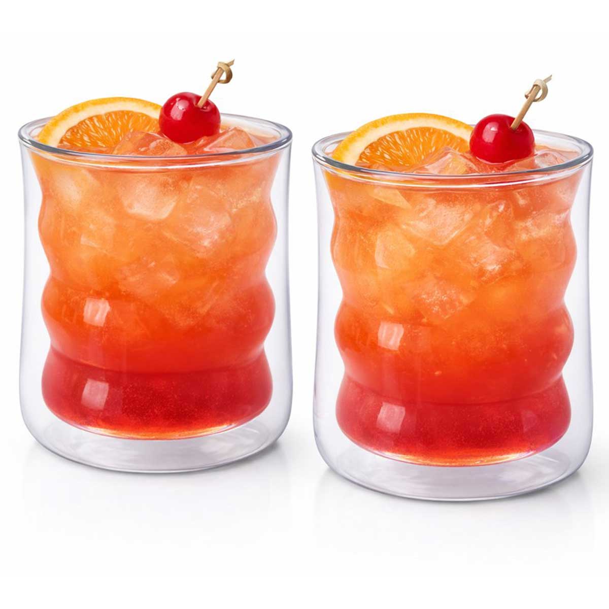Glozini Dubbelwandige Wavy Bubbelglazen glas productafbeelding 2