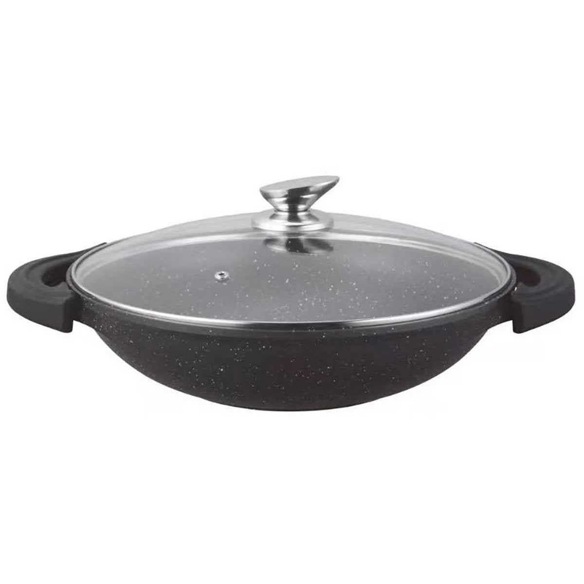 Kadirelli Wokpan met Deksel - 32cm - Zwart - Inductie