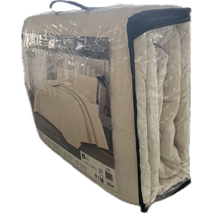 Lavella Bade Bedsprei Set 3-delig - Crème - 250x240cm