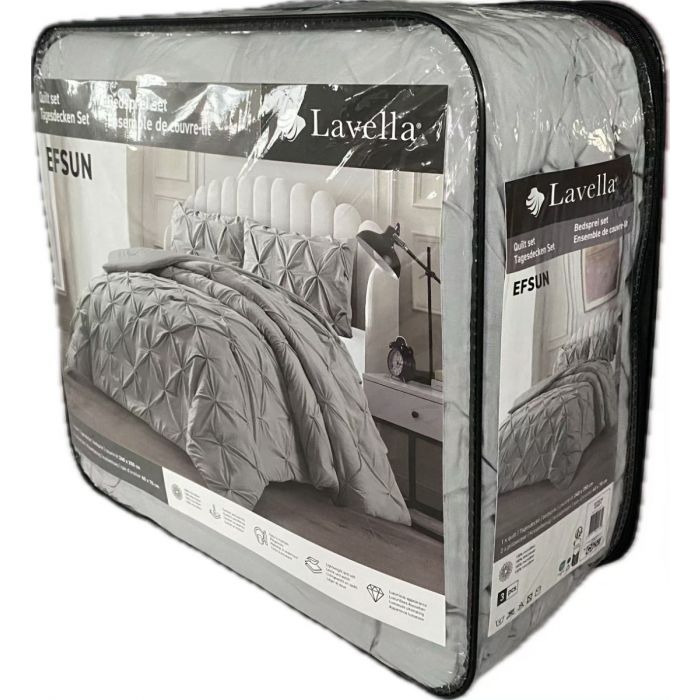 Lavella Efsun Bedsprei Set 3-delig - Grijs - 250x240cm