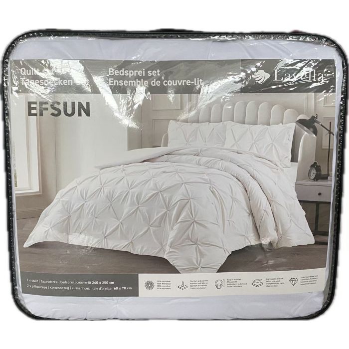 Lavella Efsun Bedsprei Set 3-delig - Wit - 250x240cm
