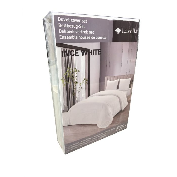 Lavella Ince Dekbedovertrek Set 4-delig - Wit - 200x220cm