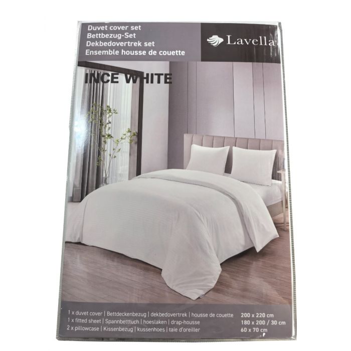 Lavella Ince Dekbedovertrek Set 4-delig - Wit - 200x220cm
