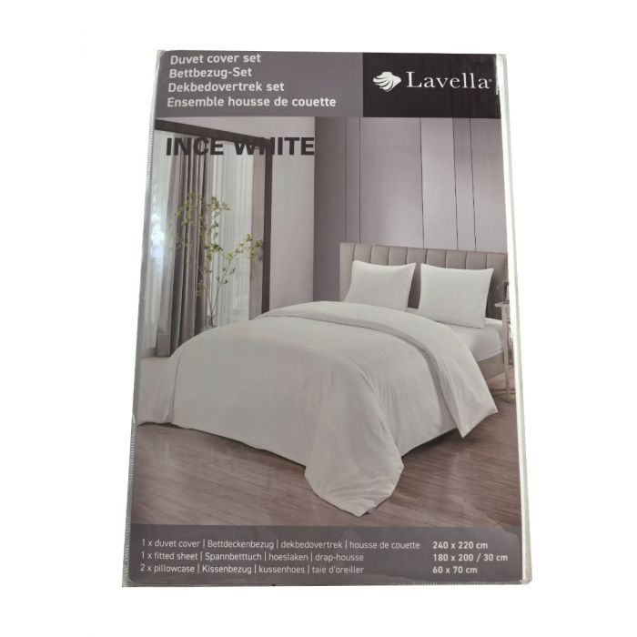 Lavella Ince Dekbedovertrek Set 4-delig - Wit - 240x220cm