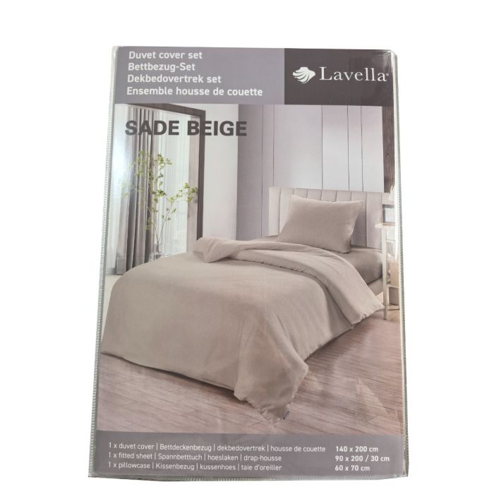 Lavella Sade Dekbedovertrek Set 3-delig - Beige - 140x200cm