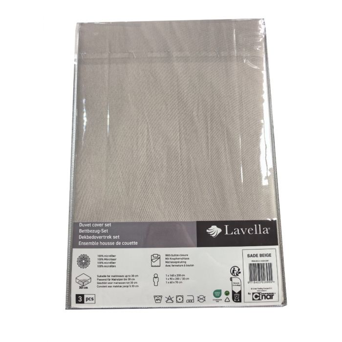 Lavella Sade Dekbedovertrek Set 3-delig - Beige - 140x200cm