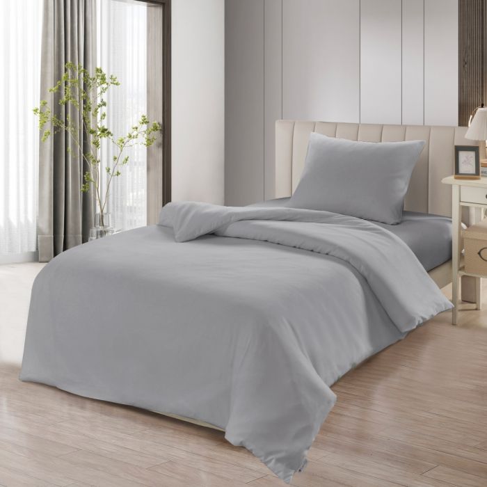 Lavella Sade Dekbedovertrek Set 3-delig - Lichtgrijs - 140x200cm