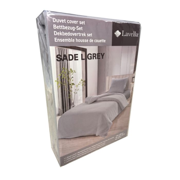 Lavella Sade Dekbedovertrek Set 3-delig - Lichtgrijs - 140x200cm