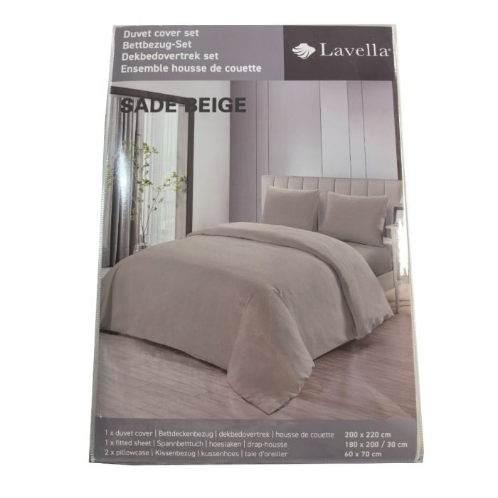 Lavella Sade Dekbedovertrek Set 4-delig - Beige - 200x220cm