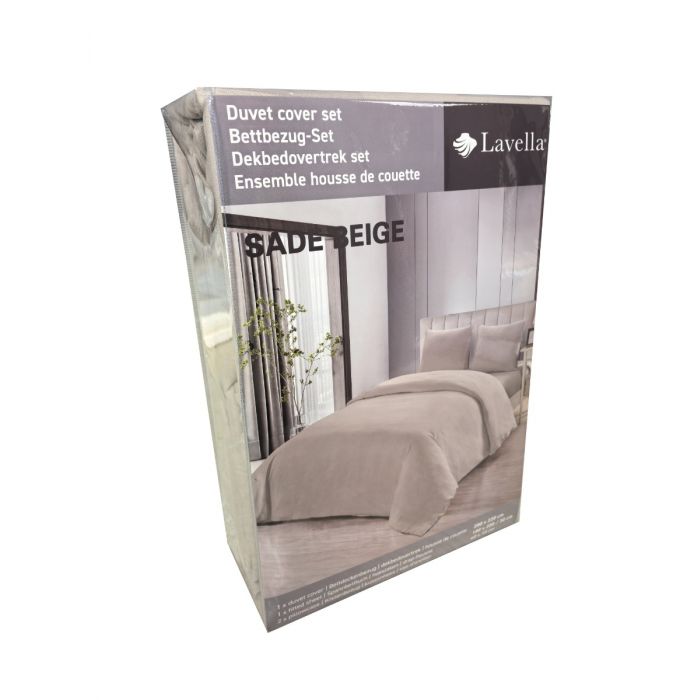 Lavella Sade Dekbedovertrek Set 4-delig - Beige - 200x220cm