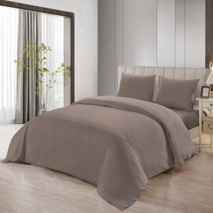 Lavella Sade Dekbedovertrek Set 4-delig - Bruin - 200x220cm