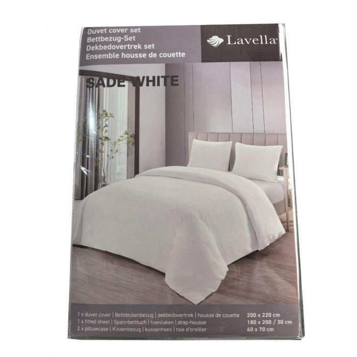 Lavella Sade Dekbedovertrek Set 4-delig - Wit - 200x220cm