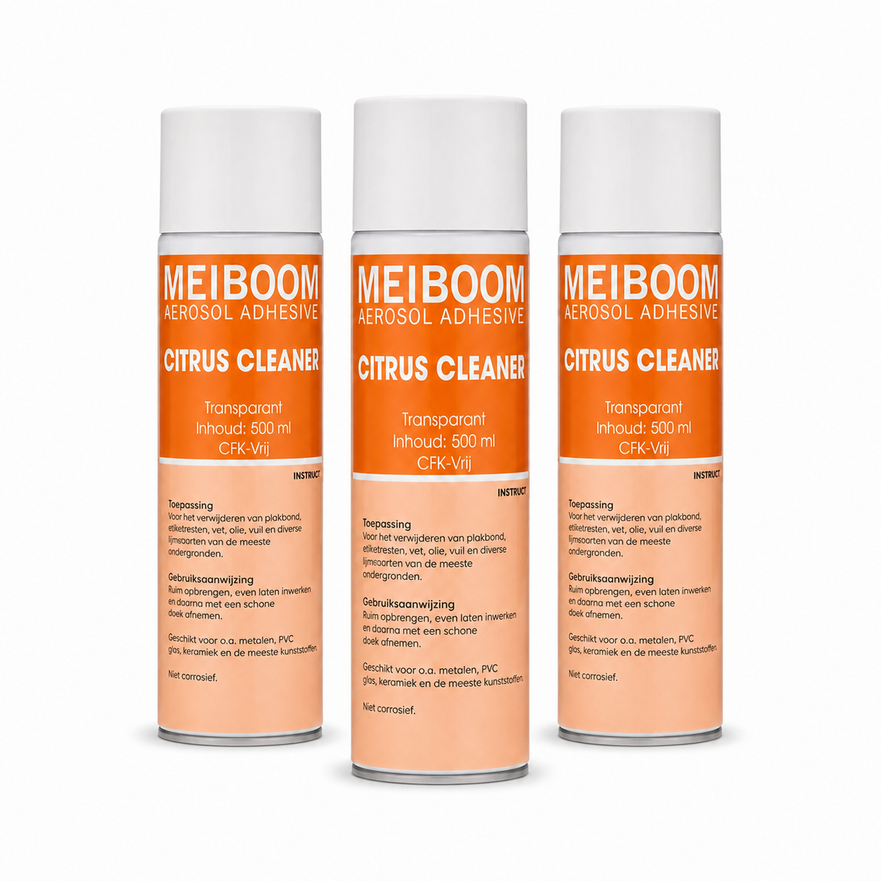Meiboom Citrus Cleaner - 3 Stuks - Lijmverwijderaar - Spuitbus - 500 ML