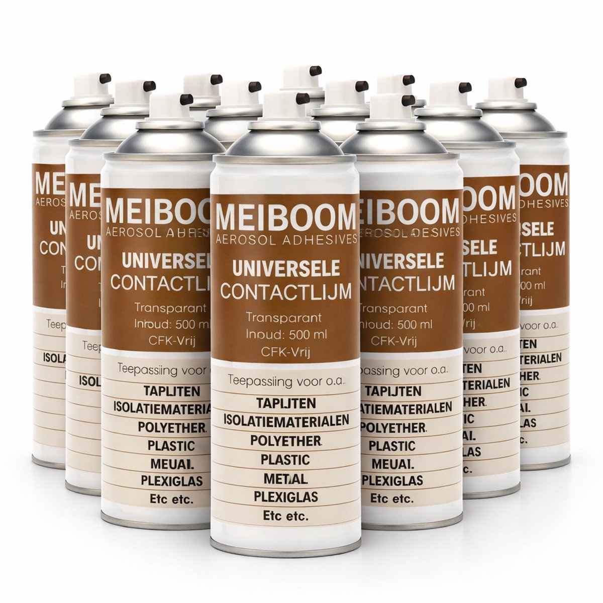 Meiboom Professionele Spraylijm - 12 Stuks - Spuitlijm - Universele Contactlijm - Spuit - Lijmspray - 500ML