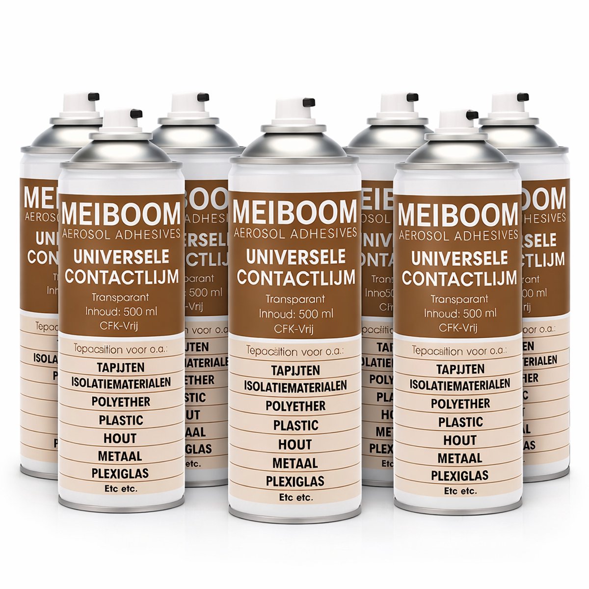 Meiboom Professionele Spraylijm - 6 Stuks - Spuitlijm - Universele Contactlijm - Spuit - Lijmspray - 500ML
