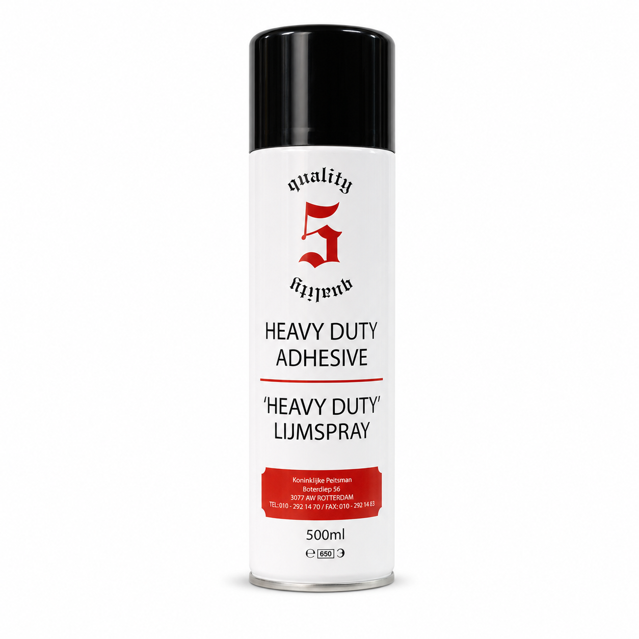 Peitsman Heavyduty Universele Contactlijm Spraylijm / Spuitlijm - Professionele Spuit Lijmspray 500ML – productafbeelding