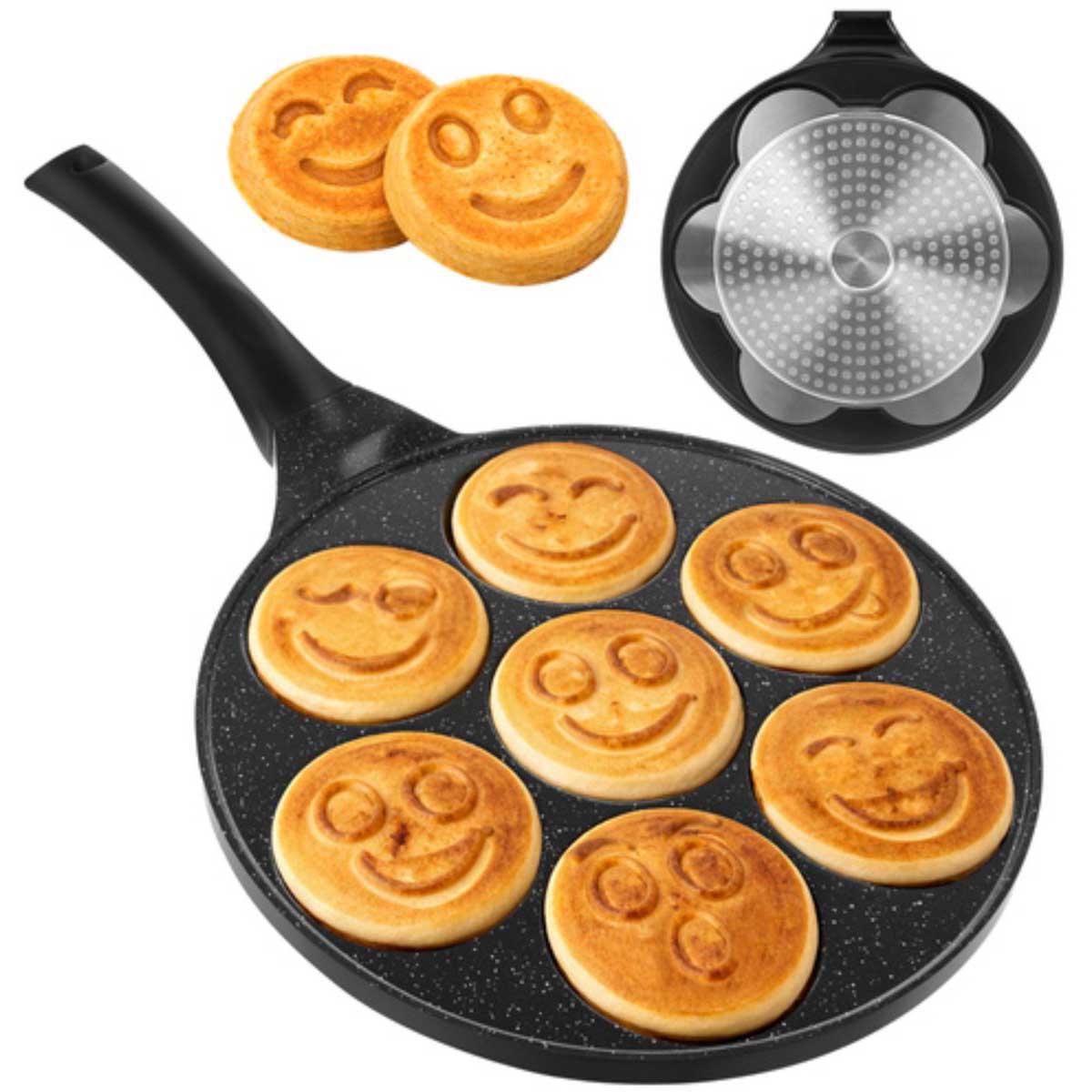 Ruhhy Pancake Pan - Emoji / Smiley Vorm - Pannenkoekenpan - Pancake Maker - Inductie – productafbeelding
