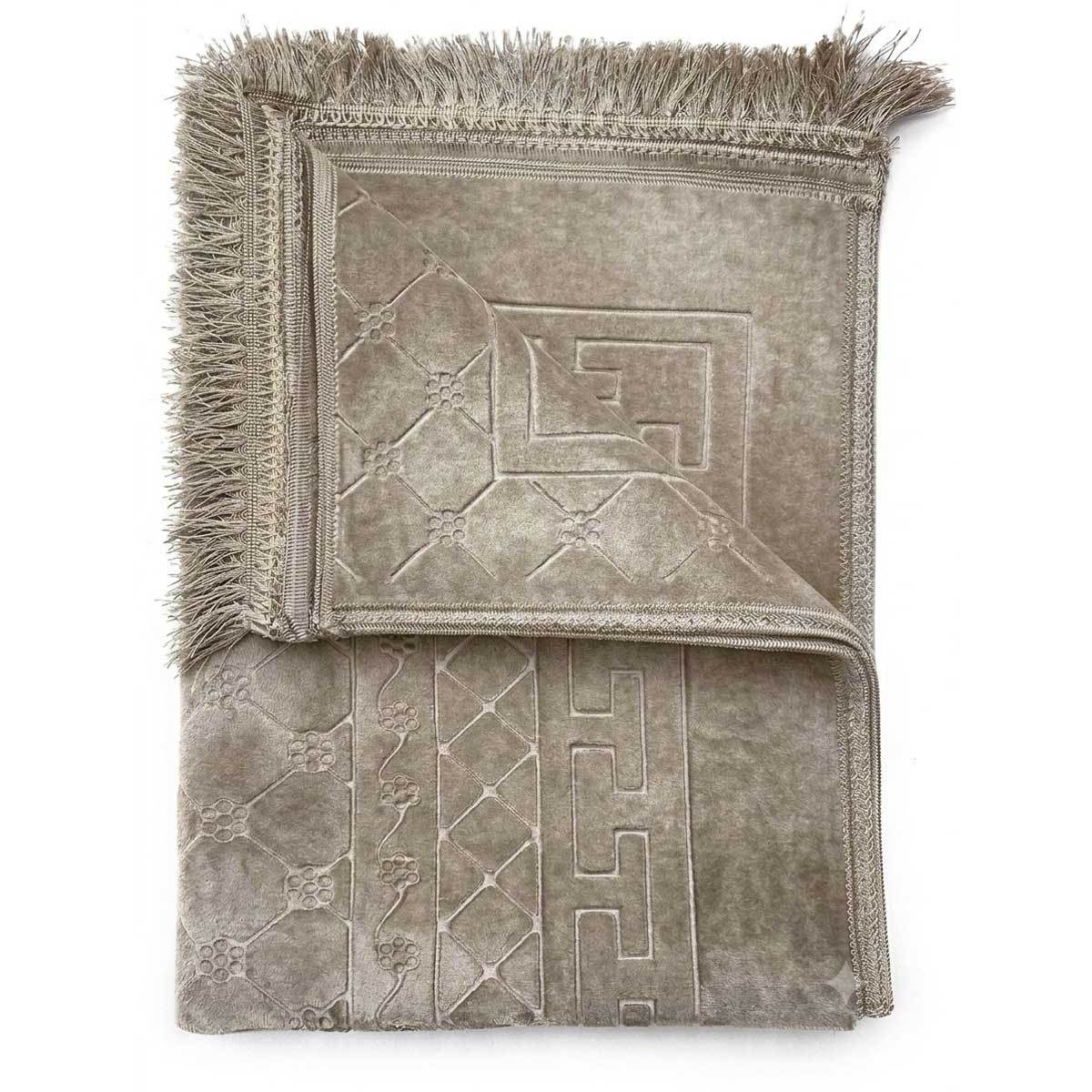 TEKZEN Gebedskleed - Crème - 120x80cm - Fluweel Zachte Islamitische Gebed Kleed - Seccade