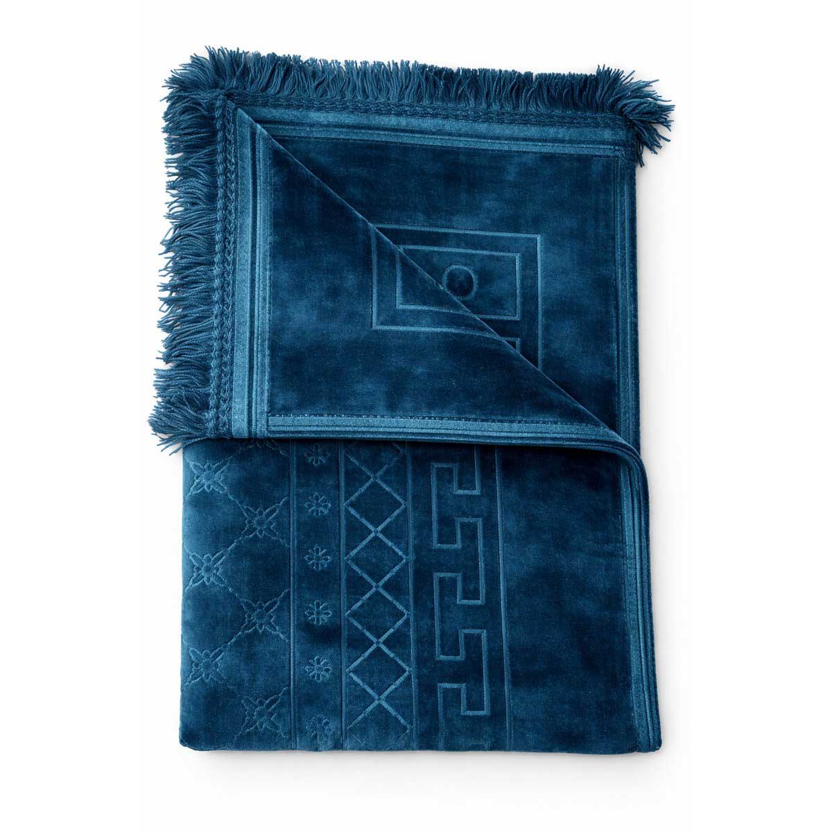 TEKZEN Gebedskleed - Donkerblauw - 120x80cm - Fluweel Zachte Islamitische Gebed Kleed - Seccade