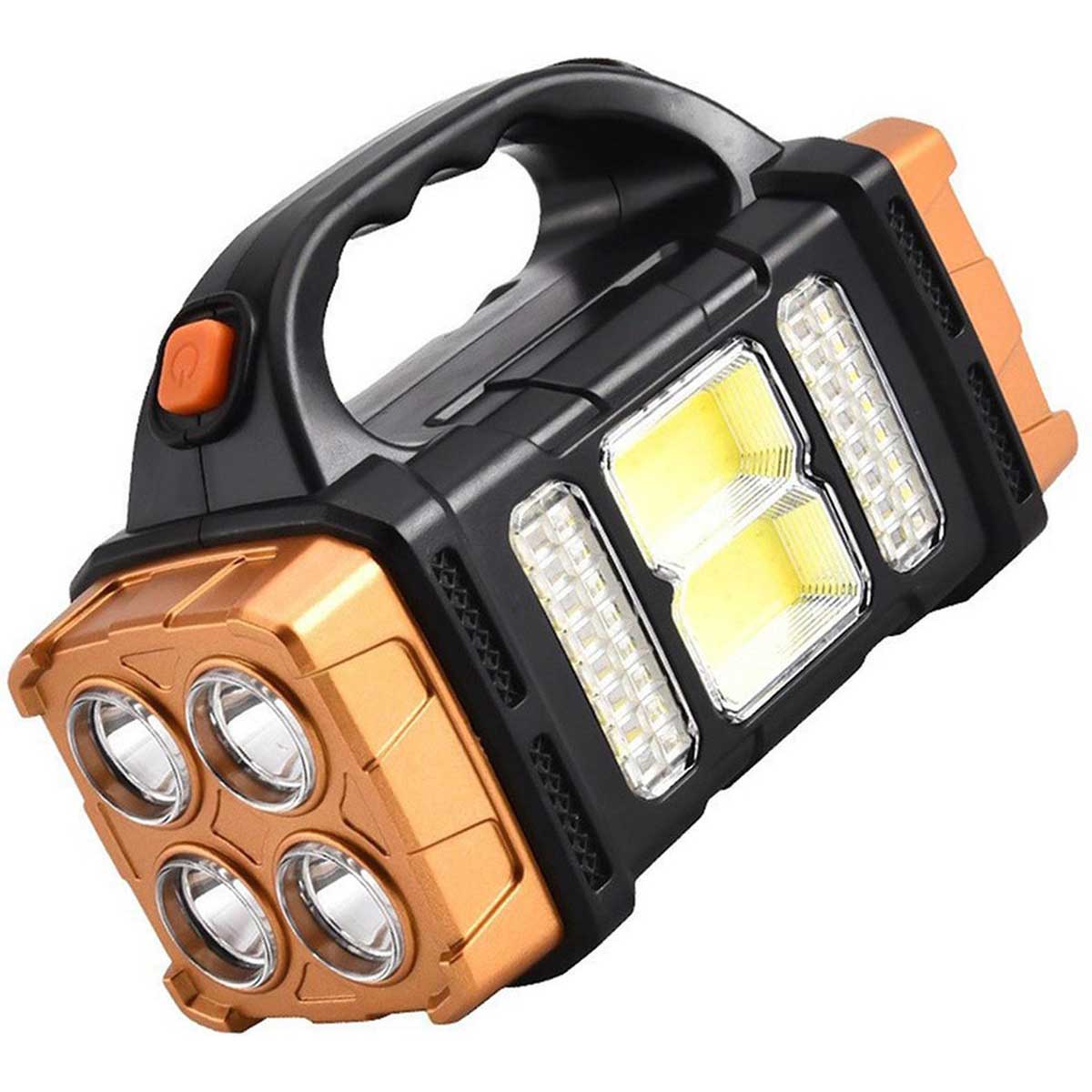 Verk Group Dubbele Schijnwerper – USB & Solar Oplaadbaar – 2x COB LED – Powerbank & Noodlamp zaklampen productafbeelding 2