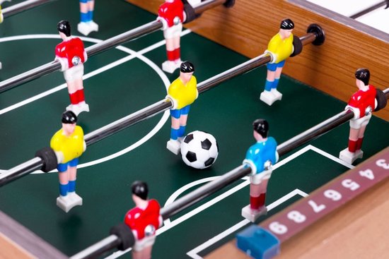 ECOTOYS Mini Tafelvoetbaltafel - 69x35 cm - Hout - Tafelvoetbalspel voor Kinderen – foto 3