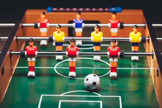 ECOTOYS Mini Tafelvoetbaltafel - 70x35 cm - Hout - Tafelvoetbalspel voor Kinderen – foto 7
