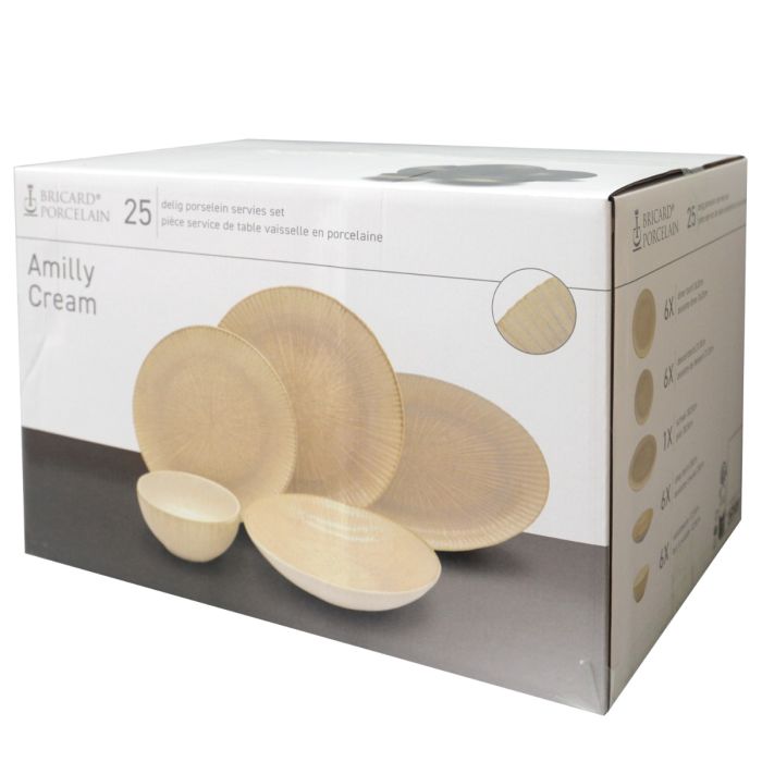 Bricard Amilly Serviesset Crème 25-delig Porselein – productfoto 7