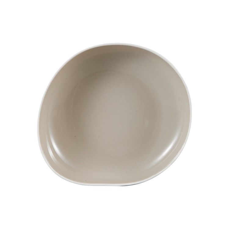 Bricard Barles - Porseleinen Serviesset Set - Dinner Set - 25-delig - 6-Persoons - Wit/Taupe - Japandi – productafbeelding 5