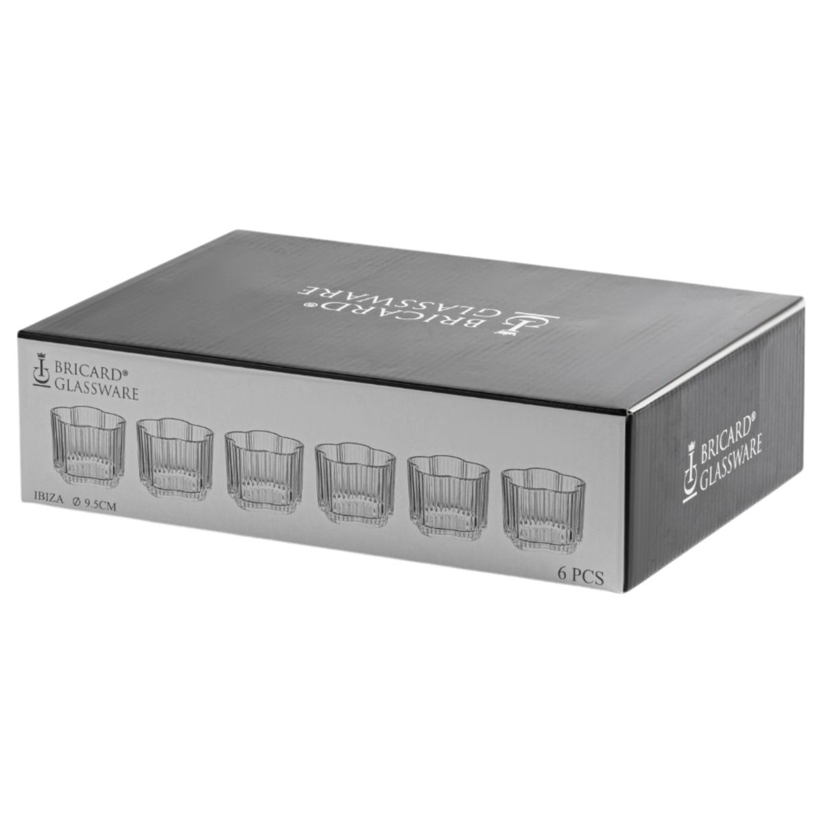 Bricard Ibiza, Kommenset, Ø8,5 cm, 6-delig, Transparant Glas – verpakking