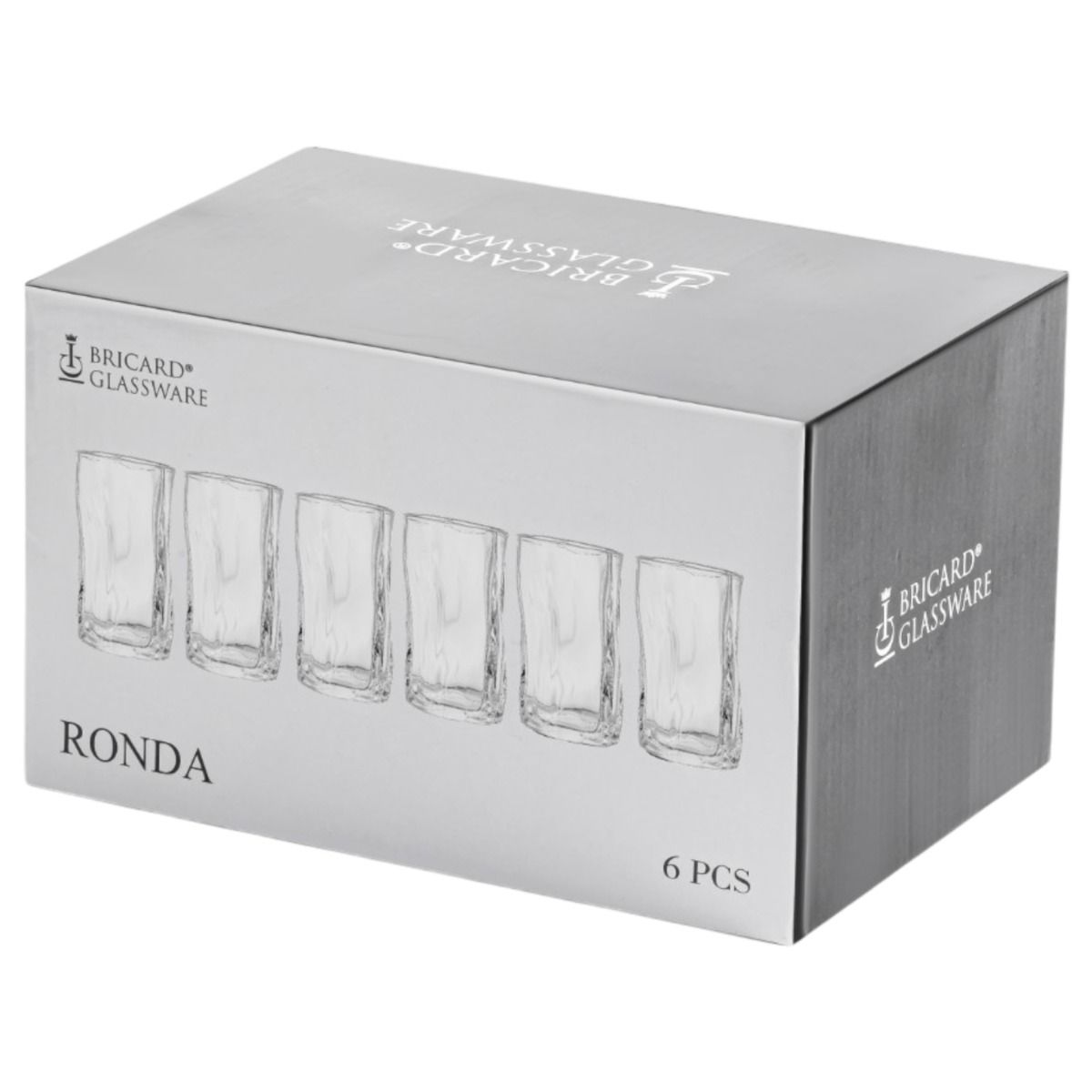 Bricard Ronda, Longdrinkglazen, Drinkglazen, Set van 6, Waterglas – verpakking