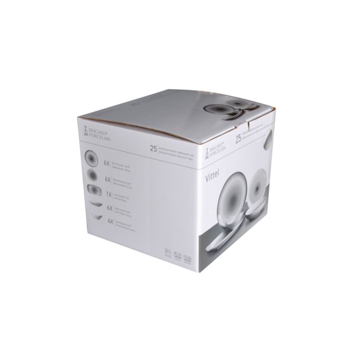 Bricard Vittel Serviesset Lichtgrijs 25-delig Porselein – productfoto 7