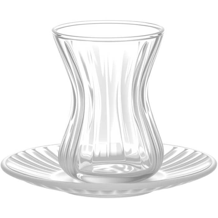 Bricard Nevada - Turkse Theeglazen met Onderzetters - 12-delig - 6-Persoons - 160ml