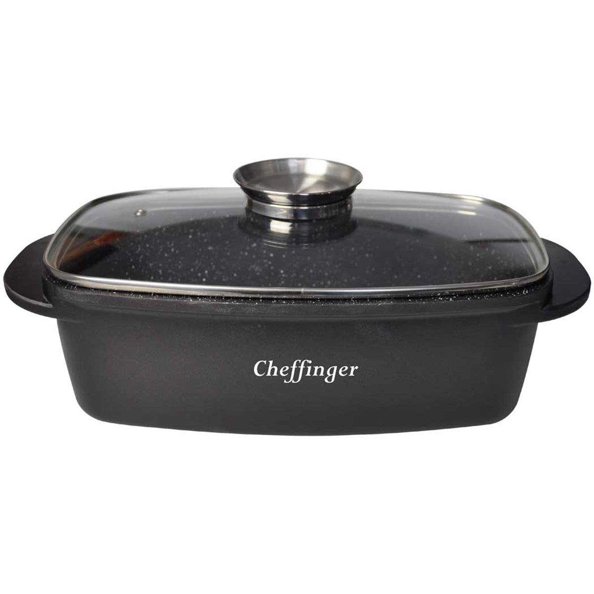 Cheffinger Braadslede met Deksel - 32cm - Zwart - Inductie - Braadslee - TEKZEN