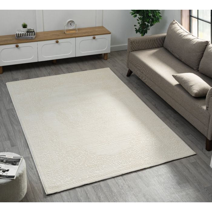 Cinar Carpets Elyse C837C - Vloerkleed Crème - 10 mm