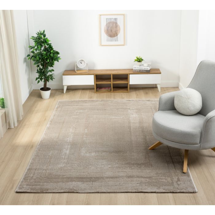 Cinar Carpets Elyse D278A - Vloerkleed Taupe - 10 mm