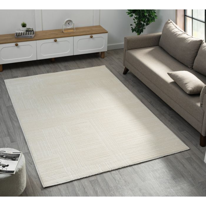 Cinar Carpets Elyse D474A - Vloerkleed Crème - 10 mm