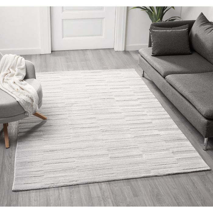 Cinar Carpets Liva D332A - Vloerkleed Lichtgrijs - 13 mm