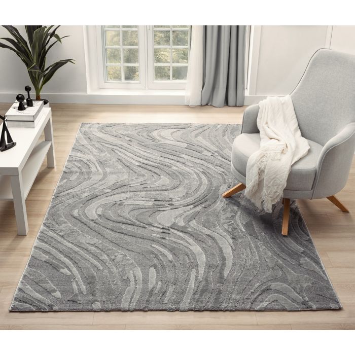 Cinar Carpets Liva D336A - Vloerkleed Grijs - 13 mm